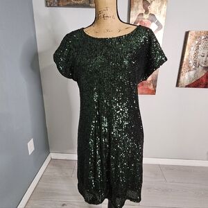 Elegant Sequin Dress in Green